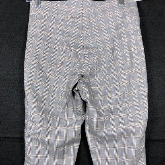 Zara Women Pants Gray Multicolored Stripe Pull On Front Zip Ankle Stretch Medium - Picture 10 of 11